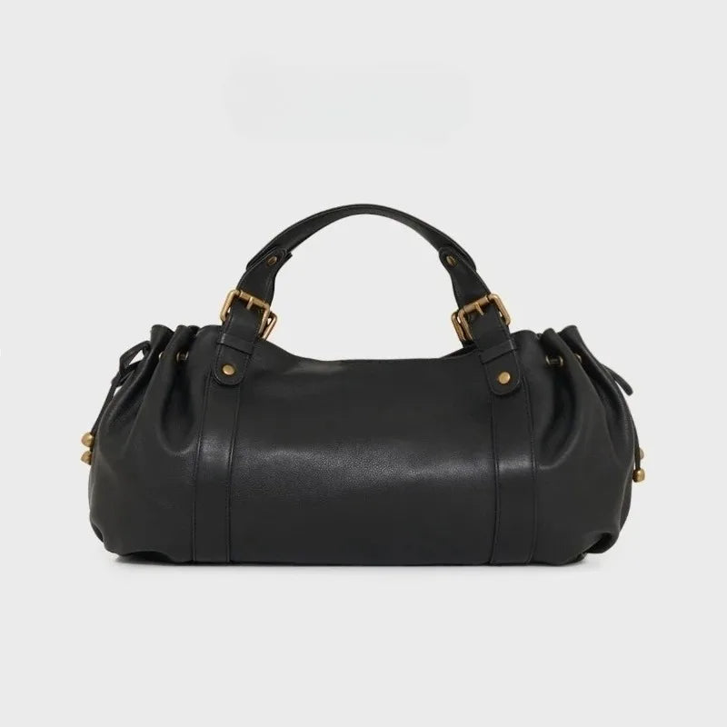 Women's Crossbody Simple Handbag Commuter Shoulder Boston Bag Stylish Versatile Work Bag Soft Polyester Interior