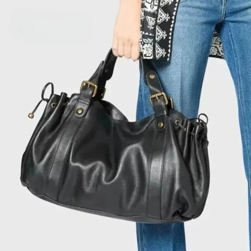 Women's Crossbody Simple Handbag Commuter Shoulder Boston Bag Stylish Versatile Work Bag Soft Polyester Interior